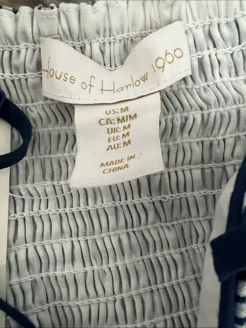 House of Harlow Navy & White Gingham Bow-Detail Maxi Dress. M 💙💙🤍 - Picture 2 of 4